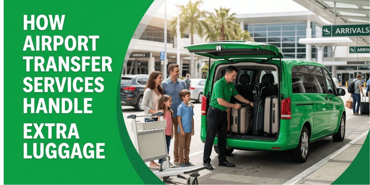 How airport transfer services handle extra luggage with spacious vehicles and secure baggage loading.
